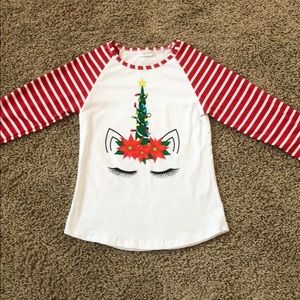Brand new Boutique Christmas Unicorn Tee